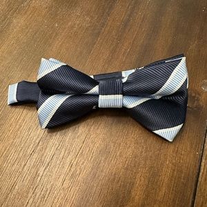 Navy, white and light blue striped bow tie, can bundle with other bow ties!
